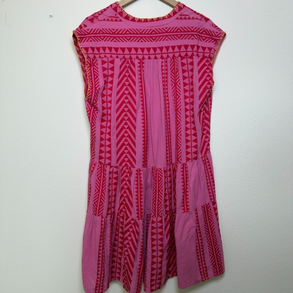 Anthropologie Uncle Frank Frankie Dress Medium Pink Patchwork Boho Western - Picture 8 of 11